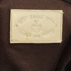 Pre Owned Bally Cairo Dark Brown Leather and Suede Messenger Bag