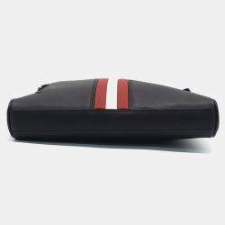 Pre Owned Bally Black Red White Leather Bally Crossbody Bag