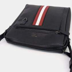 Pre Owned Bally Black Red White Leather Bally Crossbody Bag