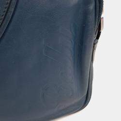 Pre Owned حقيبة كروس بالي جلد أزرق بالي