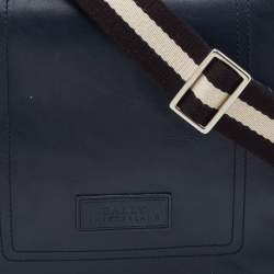 مملوكة مسبقًا Bally Navy Blue Leather Flap Messenger Bag