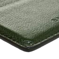 Bally Avocado Green Leather Card Holder 