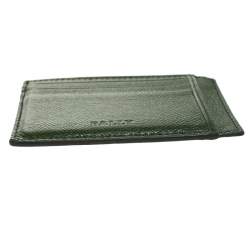 Bally Avocado Green Leather Card Holder 