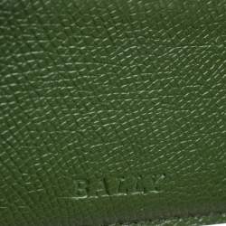 Bally Avocado Green Leather Card Holder 