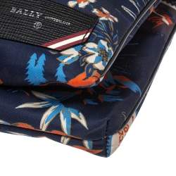 Bally Blue Tropical Print Nylon Small Messenger Bag