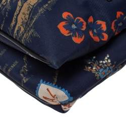 Bally Blue Tropical Print Nylon Small Messenger Bag