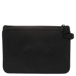 Bally Black Leather Bex Wristlet Clutch
