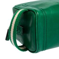 Bally Green Leather Takimo Toiletry Pouch
