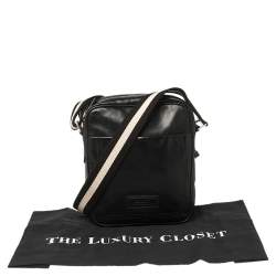 Bally Black Leather Front Pocket Messenger Bag