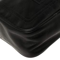 Bally Black Leather Front Pocket Messenger Bag