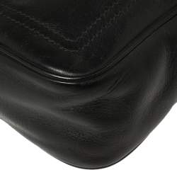 Bally Black Leather Front Pocket Messenger Bag