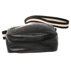 Bally Black Leather Front Pocket Messenger Bag