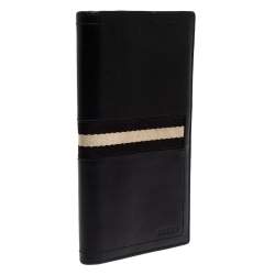 Bally Black Leather Long Wallet