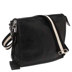 Bally Black Leather Crossbody Messenger Bag