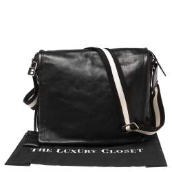 Bally Black Leather Crossbody Messenger Bag