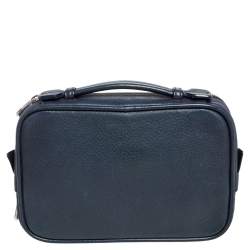 Pre Owned Bally Blue Leather Double Zip Travel Organizer