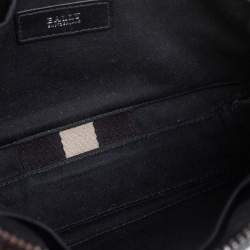 Bally Black Leather Logo Embossed Clutch