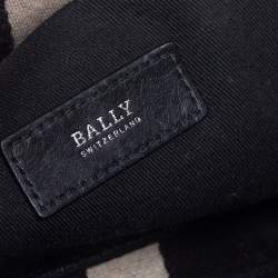 Bally Black Leather Logo Embossed Clutch