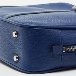 Pre Owned Bally Blue Leather Maed Laptop Bag