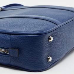 Pre Owned Bally Blue Leather Maed Laptop Bag