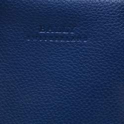 Pre Owned Bally Blue Leather Maed Laptop Bag
