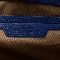 Pre Owned Bally Blue Leather Maed Laptop Bag