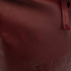 Bally Burgundy Leather Cloy Drawstring Bucket Bag