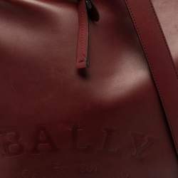 Bally Burgundy Leather Cloy Drawstring Bucket Bag
