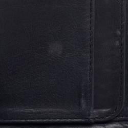 Bally Navy Blue Leather and Canvas Web Bifold Card Case