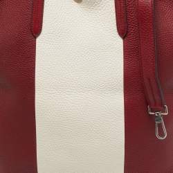 Bally Red/White Leather Trooper Tote