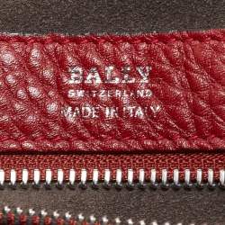Bally Red/White Leather Trooper Tote