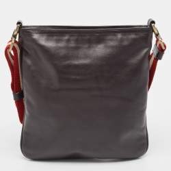 Bally Choco Brown Leather Messenger Bag
