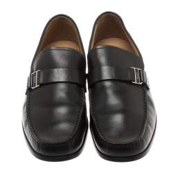 Bally Black Leather Suver Loafers Size 43