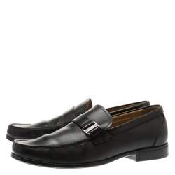 Bally Black Leather Suver Loafers Size 43