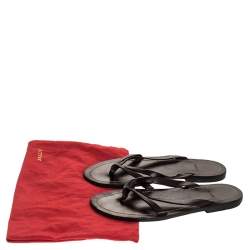 Bally Brown Leather Thong Flat Sandals Size 43