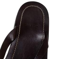Bally Brown Leather Thong Flat Sandals Size 43