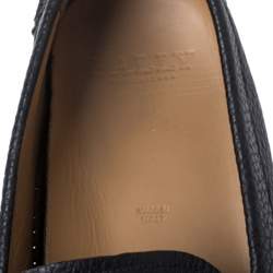 Bally Black Textured Leather Wabler Slip On Loafers Size 42