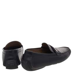 Bally Black Leather Wabler Slip On Loafers Size 39