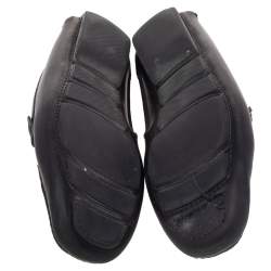 Bally Black Leather Wabler Slip On Loafers Size 39