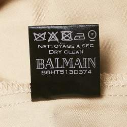 Balmain Beige Cotton Strap Detail Cargo Shorts M