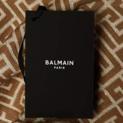 مملوكة مسبقًا Balmain Beige Monogram Wool & Linen Knit Polo T-Shirt M