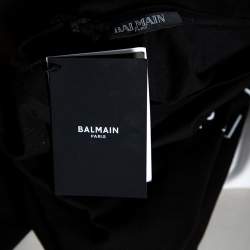 Pre Owned Balmain Black 3D Logo Printed Cotton Crewneck T-Shirt S