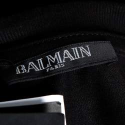 Pre Owned Balmain Black 3D Logo Printed Cotton Crewneck T-Shirt S