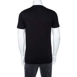 Pre Owned Balmain Black 3D Logo Printed Cotton Crewneck T-Shirt S