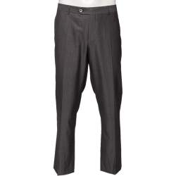 Balmain Grey Wool Super 130's Pants 4XL