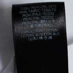 Pre Owned Balmain White Logo Embroidered Cotton Crew Neck T-Shirt L