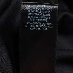 Pre Owned Balmain Black Logo Embroidered Cotton Crew Neck T-Shirt M