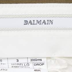 Pre Owned Balmain Olive Green Wool Trousers S