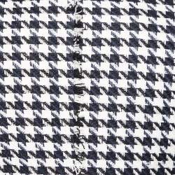 Pre Owned Balmain Monochrome Houndstooth Tweed Fringe Detail Blazer S