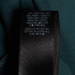 Pre Owned Balmain Deep Green Cotton Jersey Logo Embroidered Crew Neck T-Shirt S